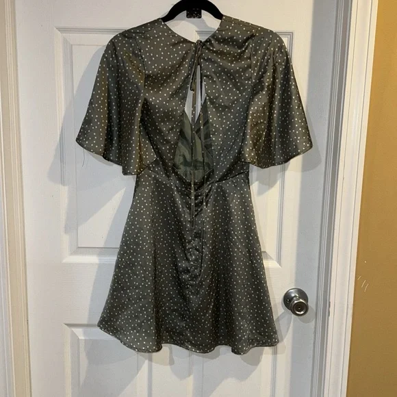 Sage, green polkadot, mini dress - Picture 2 of 2